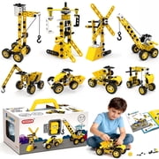 Caunedy 8-in-1 Stem Building Kit Toys Set,Puzzle Building Blocks,DIY Learning Construction Excavator Toys Gifts for 3-10 Years Old Boys Girls