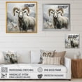 thumbnail image 4 of Designart "Minimalist Adventure of Mountain Goat II" Animals Framed Wall Art Decor - Modern Grey Goat Living Room Framed Canvas Art, 4 of 6