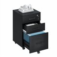 thumbnail image 6 of 3 Drawers Wooden Locking File Cabinet with Storage Removable File Cabinet for Home Office,Under Desk Filing Cabinets(Black), 6 of 7