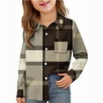 thumbnail image 2 of MKOSPLRT Toddler Baby Boys Girls Plaid Shirts 6M-8Y Long Sleeve Lapel Button Down Shirt Color Block Fall T Shirts Back to School Clothes, 2 of 10