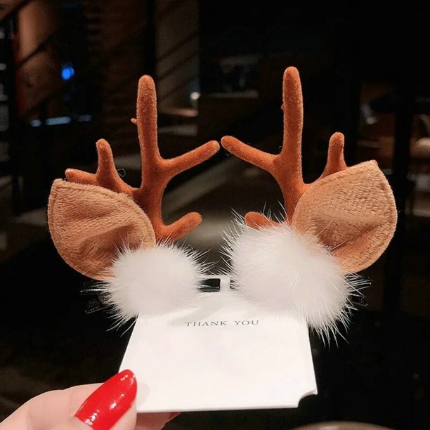 New Christmas Hairpin Antler Hair Clips Deer Ear Christmas Party Headbands Festival Rubber Bands Ball Hair Accessories Gifts