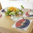 thumbnail image 4 of Ambesonne Nautical Place Mats Set of 4, Sea Waves at Sunset, Standard Size, Red Blue Yellow, 4 of 6