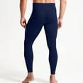 thumbnail image 3 of APEXFWDT Men's Yoga Compression Pants Cross High-Waisted Base Layer Tights with Pockets for Running & Gym,XXL,Dark Blue, 3 of 5