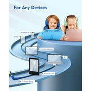 Mpow Kids Headphones with Microphone, Foldable 85/94dB Safe Volume Stereo Adjustable over Ear Headphones for Kids, Girls, Boys, Children, Share Function Wired Kids Headphones for School Tablet