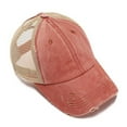 thumbnail image 2 of Aocisk Casquette de Baseball Queue de Cheval pour Femmes, Chapeau Chignon à Séchage Rapide, Visière en Maille Réglable, Orange, Taille Unique, 2 of 3