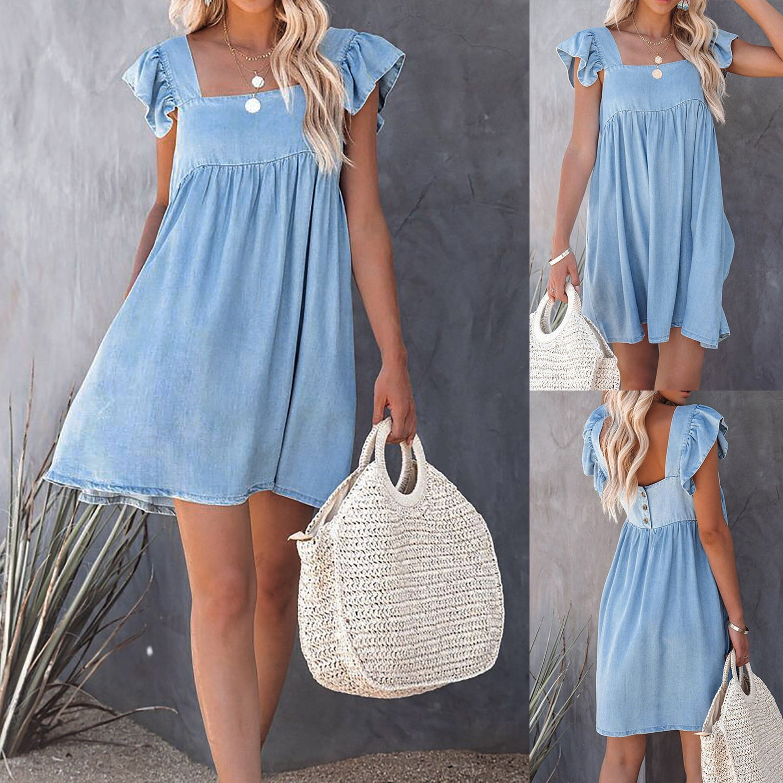 TOYFUNNY Maxi dress Summer Women Solid 