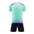 thumbnail image 6 of Boys Summer Outfit Ndbuld Children's Short Sleeve Top With Elastic Waist Shorts Sportswear And Soccer Set For Middle And Big Kids Green M, 6 of 6