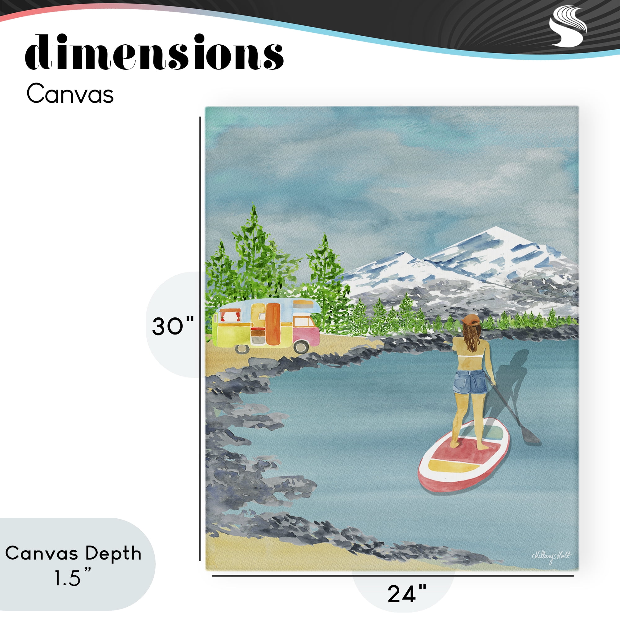 Stupell Industries Lake Tahoe Paddle Boarding Canvas Wall Art, design by Hillary Holt