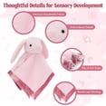 thumbnail image 5 of MorisMos Bunny Loveys for Babies 14" Baby Security Blanket Soft Sunggle Toy for Girls Boys Newborns, Bunny Stuffed Animal Blanket, 5 of 9