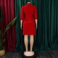 thumbnail image 6 of AURA Plus Size Women Suit Collar Pleated High Waist A Line Short Dress Elegant Office Style, 6 of 8