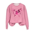 thumbnail image 2 of Cxenplz Womens Breast Cancer Awareness Sweatshirt Casual Fall Long Sleeve Pullover Pink Ribbon Print Sweater Holiday Comfy Clothes, 2 of 4