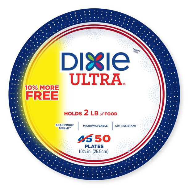 Dixie Ultra 10" Paper Plates, 50ct Bonus Pack