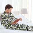 thumbnail image 6 of Salouo Soccer and Football Print Button-Front Long Sleeve Pajama Set for Men, Soft 2Pjs Men's Long Sleeve Sleepwear-X-Large, 6 of 7