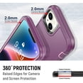 thumbnail image 2 of Entronix Heavy Duty Case Compatible with iPhone 13 Mini, Shockproof Hard Cover, Purple, 2 of 7