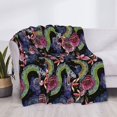 thumbnail image 3 of Yiaed Snake And Flower Print Blanket Throw Blanket Soft Cozy Flannel Blanket for Home Bed Sofa Couch Chair-60"x50", 3 of 6