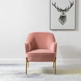 thumbnail image 3 of 14 Karat Home Accent Velvet Chair for Living Room, Upholstered Armchair with Golden Finish, Pink, 3 of 8