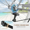 thumbnail image 4 of Lilypelle Beach Cruiser Bicycle, 7 Speed Bike with 24" 26" Wheel Fits Rider: 4'11"-6'2", Step Through Bikes for Commuting, Unisex, 4 of 10