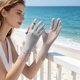 thumbnail image 4 of Ice Silk Sunscreen Gloves For Summer Breathable Thin Against Direct Sunlight Outdoor Driving Against Slipping Touch Screen, 4 of 6