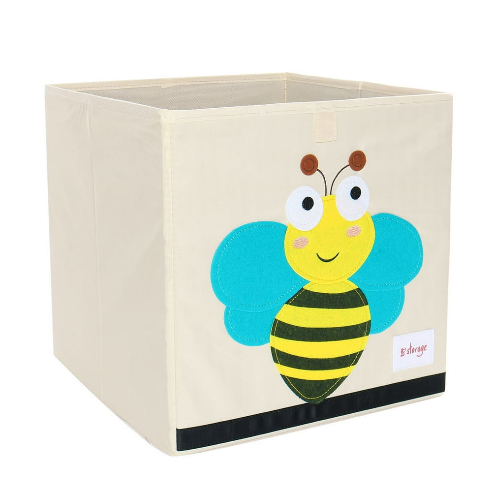Foldable Toys Storage Bins Cartoon Cardboard Fabric Cubes