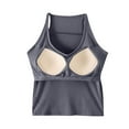 thumbnail image 5 of Racerback Tank Tops for Women Built in Bra Sleeveless Crop Top Deep V Neck Stretchy Slim Fitted Undershirts, 5 of 6