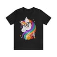 thumbnail image 2 of Monster Unicorn Be Yourself Rainbow Mane Shirt bella canvas 3001, 2 of 7