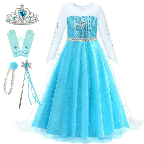 Vestido de princesa BOMLY azul con accesorios Cosplay 130