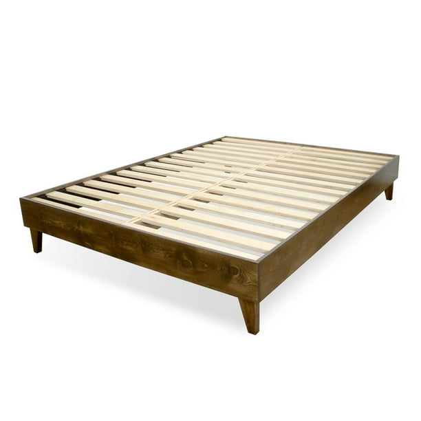 Platform Bed Frame 100 North American Pine Wood Walmart Com Walmart Com