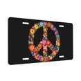 thumbnail image 2 of KAKALAD Spring Peace Sign Flower Symbol 01 Aluminum Universal Car Vehicles License Plate 6" x 12" (4 Holes), 2 of 9