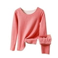 thumbnail image 2 of EGNMCR Ensemble d'Isolation pour Femmes en Velours Allemand à Double Face en Soie, Col Rond, Manches Longues, Pantalon, Style Automne et Hiver, Mat, Doux pour la Peau, Vêtements d'Automne, Ensemble Deux Pièces, sous-Vêtements Thermiques pour Femmes, 2 of 6