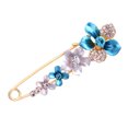 thumbnail image 1 of Brooch Pin 3D Flower Decor Scarf Pin with Rhinestone Inlay Thick Stable Lock Anti-exposure Suits Coats Sweaters Pin, 1 of 8