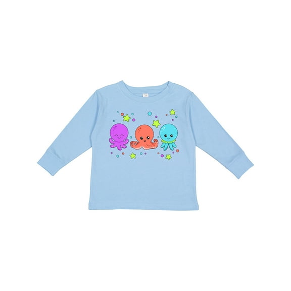 Inktastic Octopus Trio Cute Ocean Friends Boys or Girls Long Sleeve Toddler T-Shirt