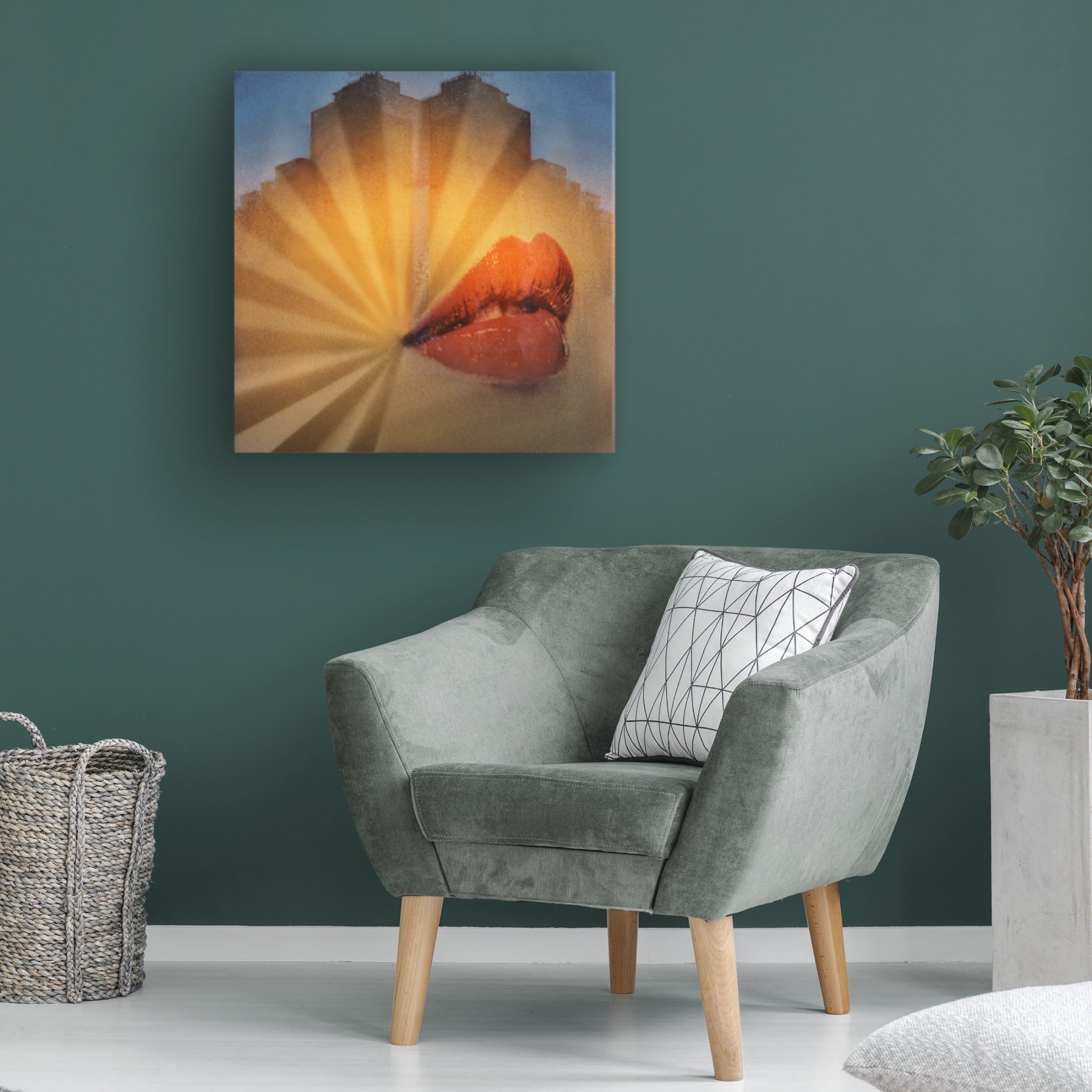 Trademark Fine Art Peter Hammer The Kiss Of Red Lips Canvas Wall Art