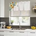 thumbnail image 5 of 2 Pack Valances for Windows, Spring Sunflower Window Valances for Living Room/Bedroom/Bathroom, Garden Botanical Leaves Butterflies Light Filtering Kitchen Curtain Valance 54"W x18" L, 5 of 9