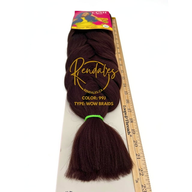 Lush Hair Tresse Wow, Extensions de Cheveux Tressées Africaines Crépus, Fibre Synthétique Non Coupée de 82 Pouces pour Variété de Longueurs, 100 % Kanekalon, Douce et Brillante, Prête pour l'Eau Chaude, 230 g