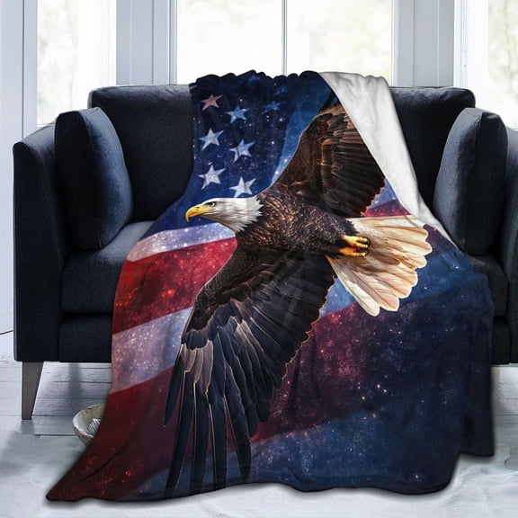 American Eagle Throw Blanket Ultra Soft Cozy Decorative Flannel Blankets for Home Bed Couch Chair Travel 50x40