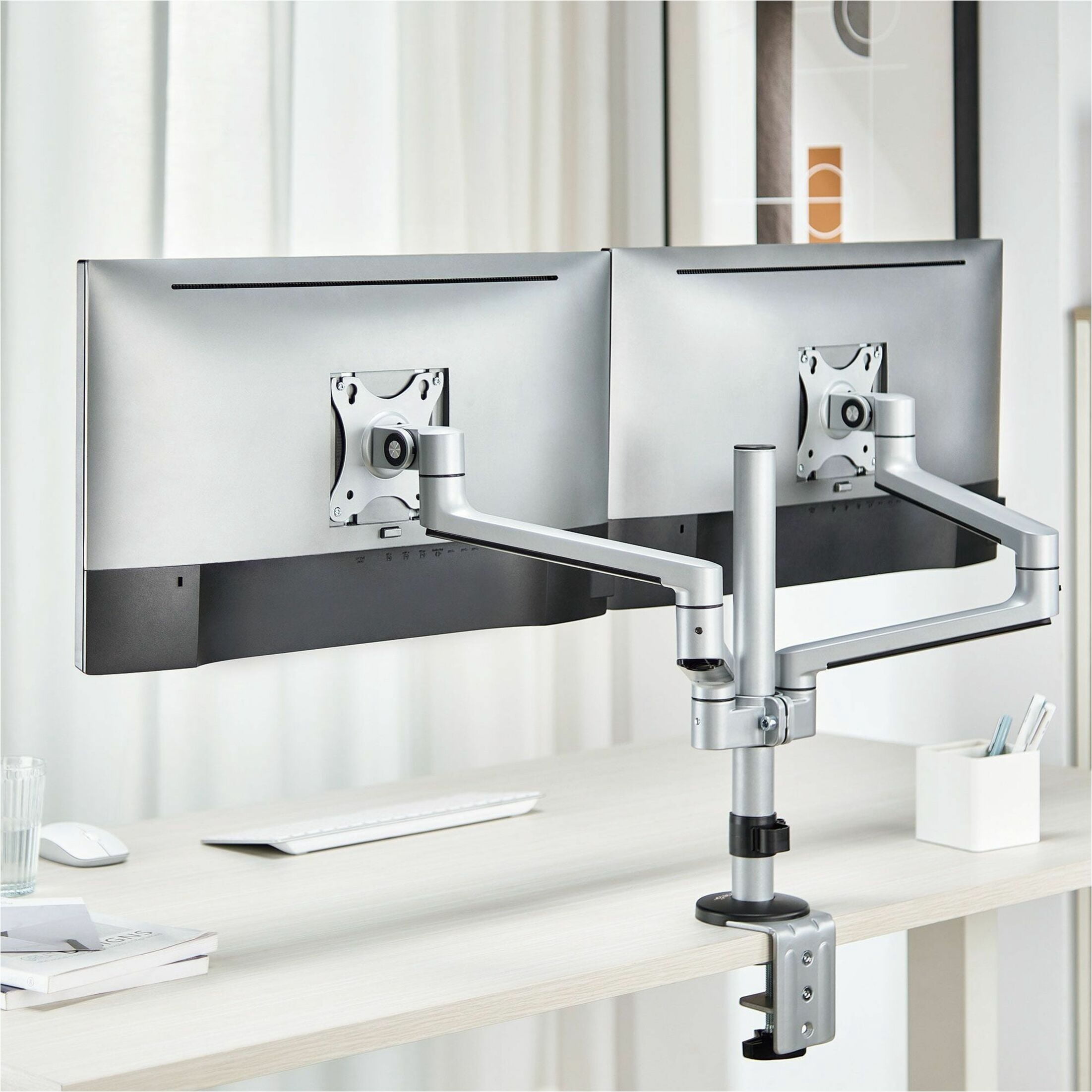 Rocstor Y10N019-S1 Ergoreach Ep14 Premium Aluminum Articulating Dual-screen Mount Supports Up To T