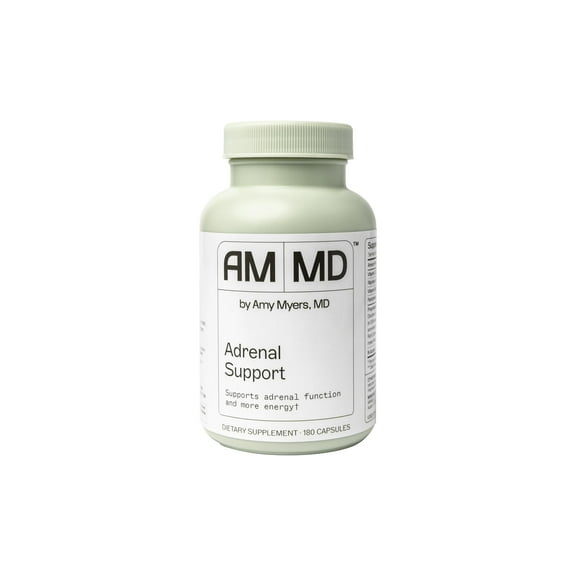 Amy Myers MD Adrenal Support - Adaptogenic Herb Supplement with Ashwagandha, Riboflavin, Vitamin B6 & More - Gluten-Free, Non-Dairy & Non-Soy - 180 Capsules