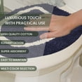 thumbnail image 3 of Home Weavers Allure Collection Toilet Lid Cover, 100% Cotton Soft Elastic Fit, Machine Washable, 18"x18", Navy, 3 of 11