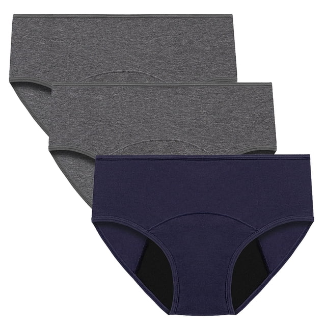Women's Heavy Flow Period Underwear High Waisted Leakproof Panties Incontinence Briefs 3 Pack