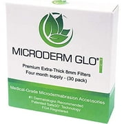 Microderm GLO MINI Premium Extra-Thick 8mm Filters (30 pack) - Medical Grade Microdermabrasion Accessories with Patented Safe3D Technology, FDA Approved, Safe for All Skin Types.