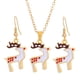 thumbnail image 4 of Conjunto de collar y pendientes navideños para mujer. Conjunto de joyería navideña. Alce, 4 of 9