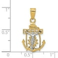 thumbnail image 3 of Finest Gold 14K Two-Tone Mariners Cross Pendant, 3 of 4