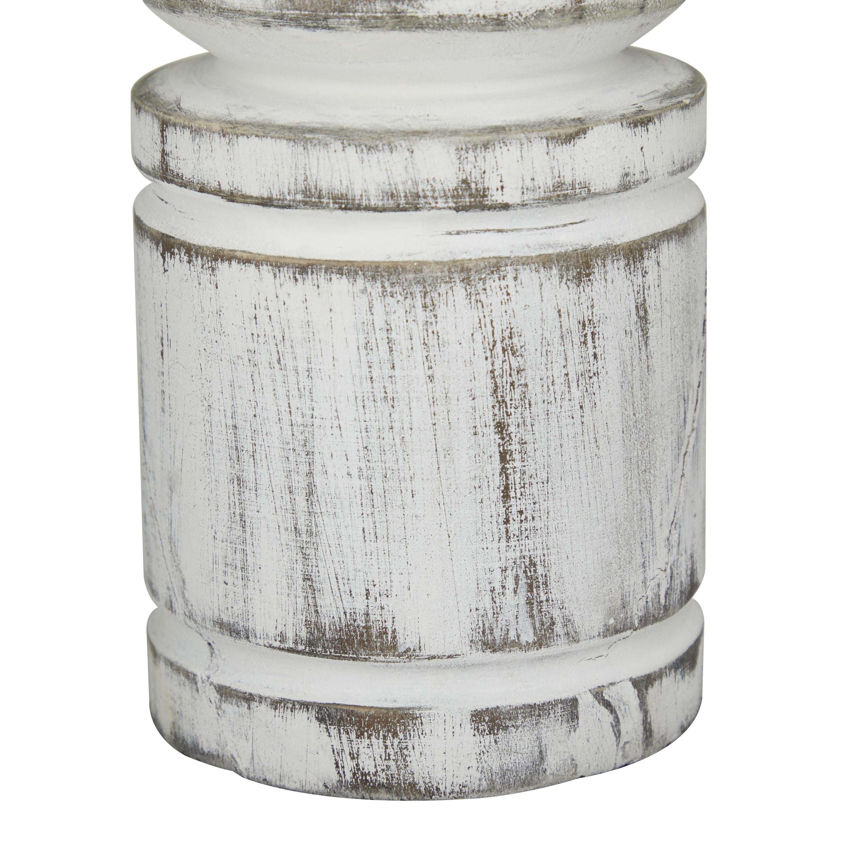 DecMode 3 Candle White Wood Candle Holder, Set of 3