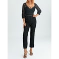 thumbnail image 6 of Seyurigaoka Womens Lace One Piece Jumpsuit Floral Long Sleeve V Neck Hollow Out High Waisted Wide Leg Rompers Pants Bodysuits, 6 of 9