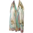 thumbnail image 2 of Wrapables® Lightweight Sheer Silky Feeling Chiffon Scarf, Teal Floral, 2 of 5