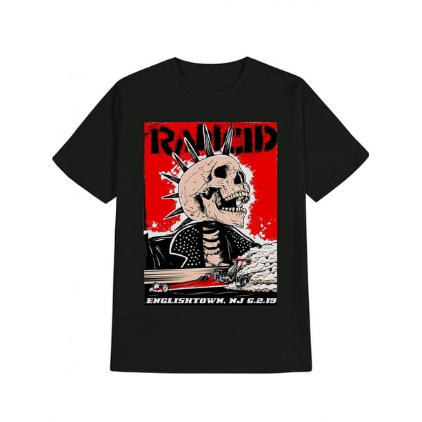 Men'S Vintage Band Graphic T-Shirt, Casual Crew Neck, 100% Cotton Knit Fabric, Slight Stretch, Regular Fit, Summer Short Sleeve Tee with Horror Dark Humor Design, Essential Y2K Anime-Inspired Gift