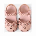 thumbnail image 3 of LNMQLPDBS Little Girl Shoes Breathable Closed Toe Flat Casual Dress Sandals Floral Decoration Hollow Out Design Trendy Summer Shoes Baby Shoes 12-18 Months Toddler First Walking Sandals Shoes, 3 of 7