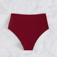 thumbnail image 5 of NaWent Women's High Waisted Bikini Bottoms Ruched Swim Bottoms Full Coverage Tankini Swimsuits Bottoms Wine XL, 5 of 5