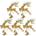 thumbnail image 1 of uds decoraciones para árboles de Navidad figurita de Reno con cascabel adornos colgantes para árboles de Navidad para adornos de fiesta Adepaton LKX-1836-1, 1 of 7