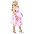 thumbnail image 2 of Barbie Movie Perfect Day Barbie Pink Gingham Dress Costume for Adults by Rubies, Women's 2X, 2 of 6